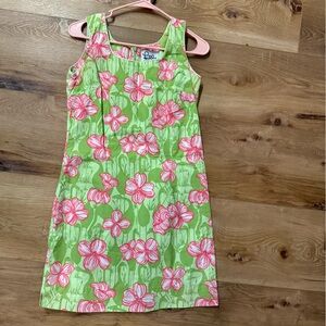 Lilly Pulitzer Pink Floral on Green Dress